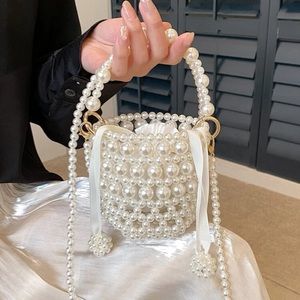 Faux Pearl Mini Bucket Bag